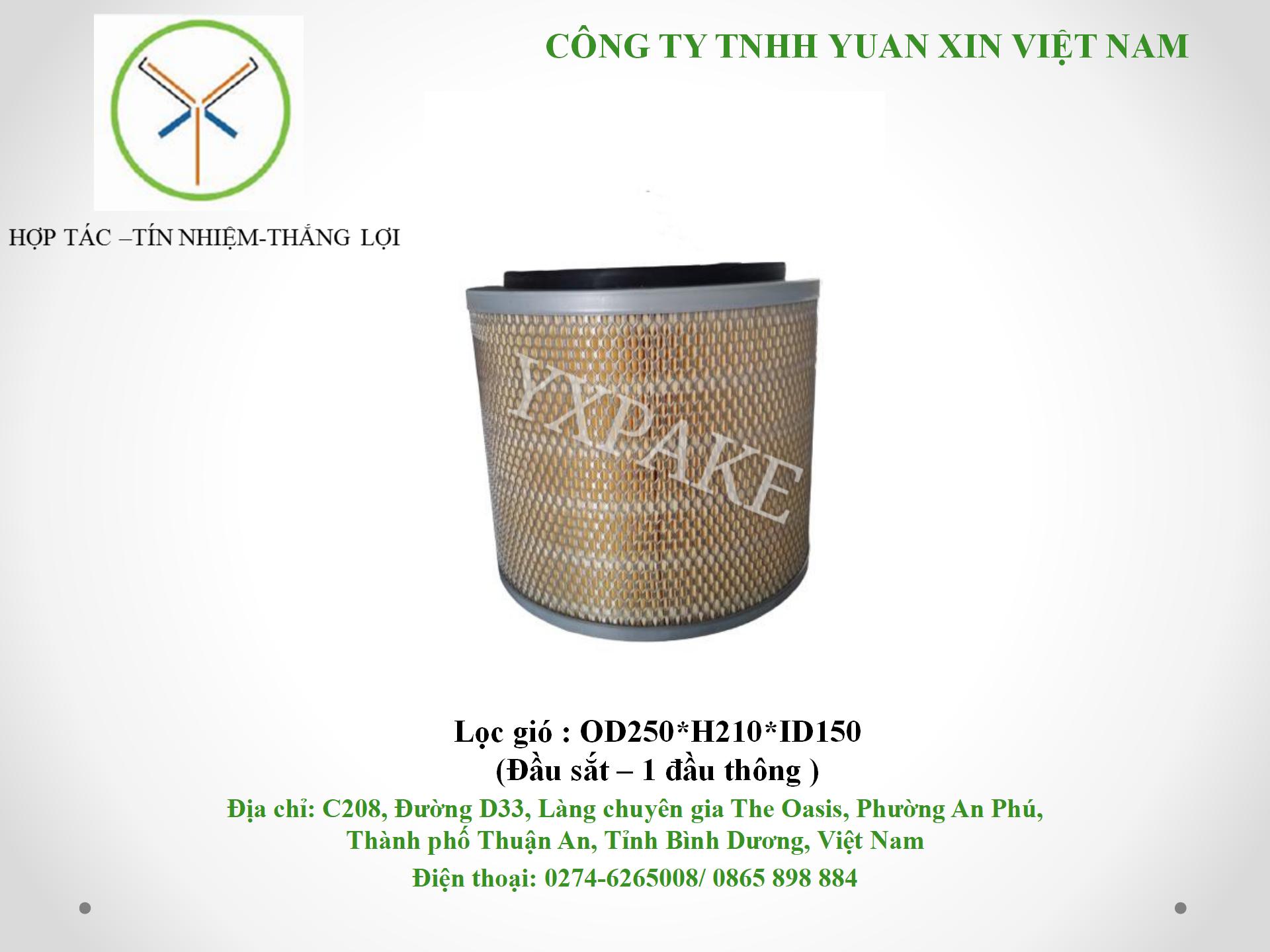 mẫu lọc gióOD250*H210*ID150