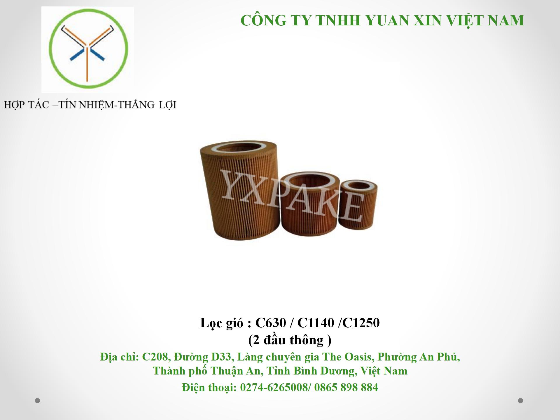 mẫu lọc gióC630,C1140,C1250