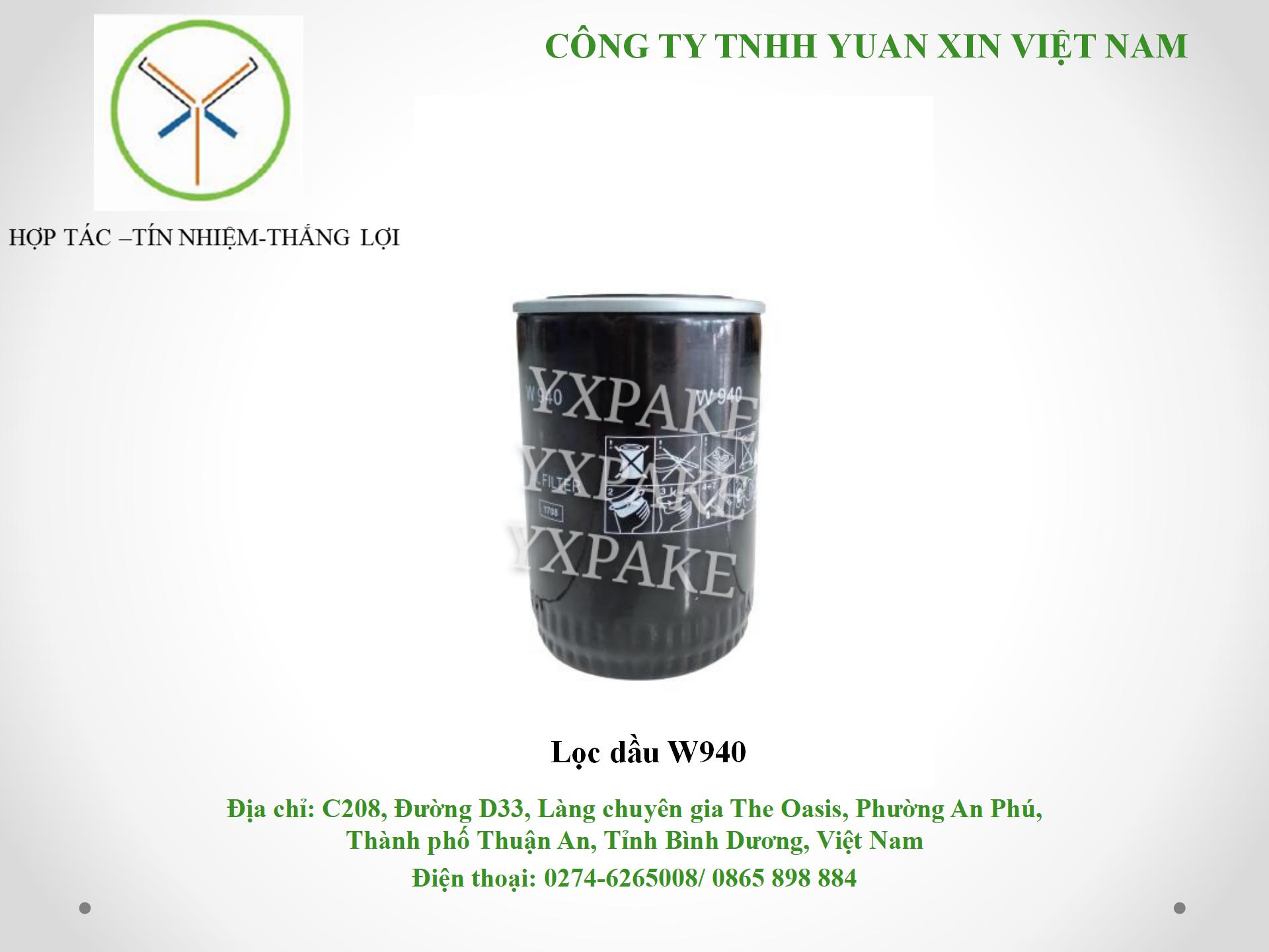 mẫu lọc dầuW940