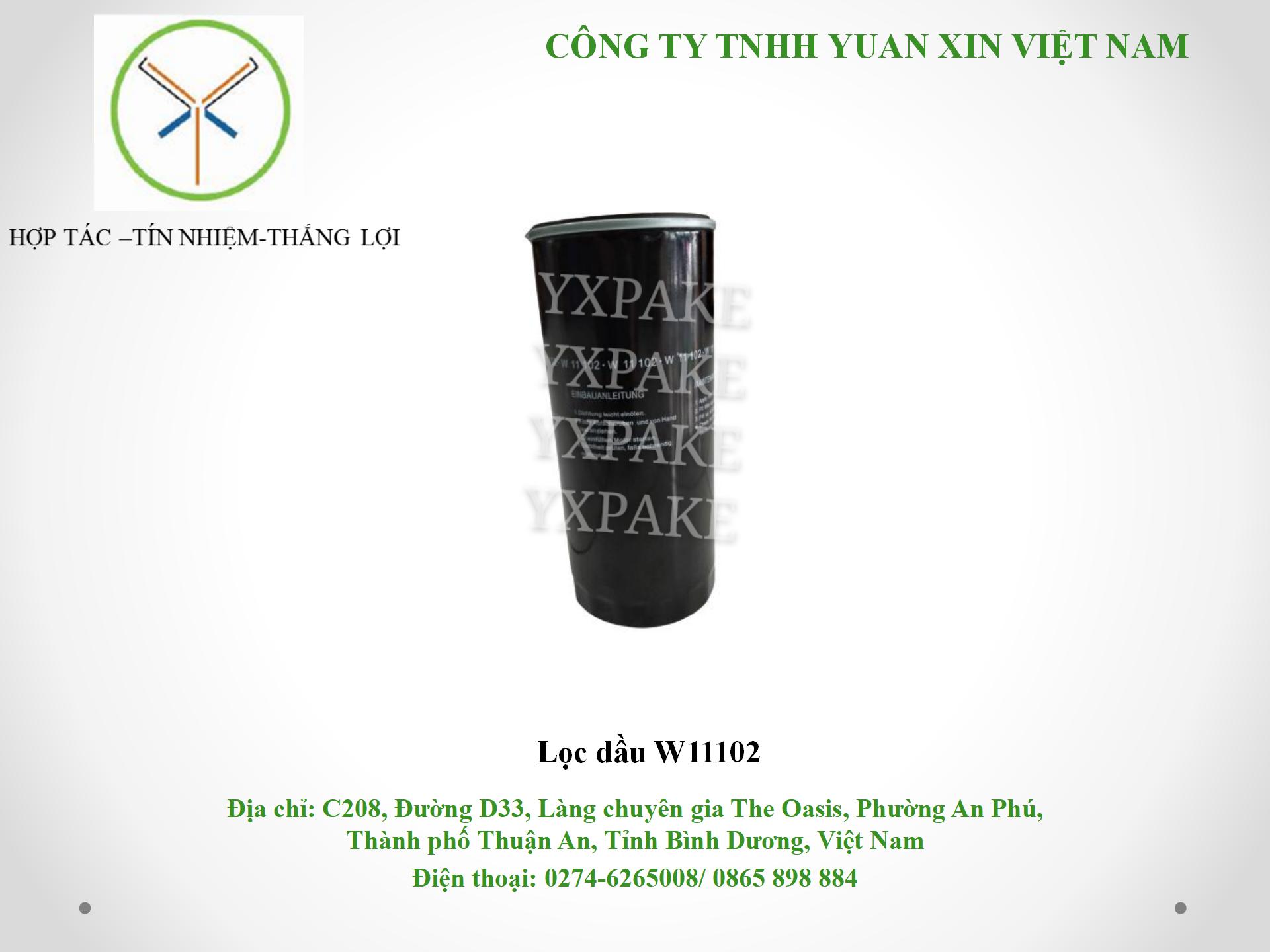 mẫu lọc dầuW11102