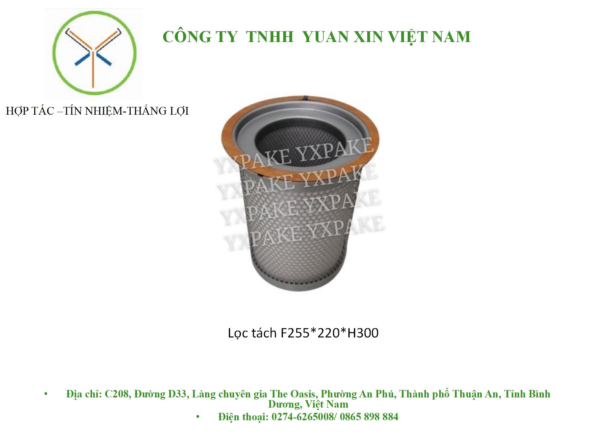 mẫu lọc táchF255*220*H300