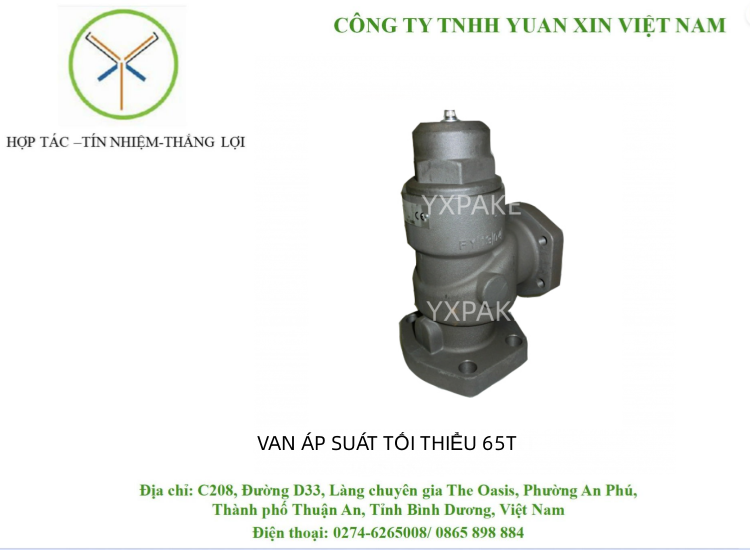 VAN ÁP SUẤT TỐI THIỂU 65T